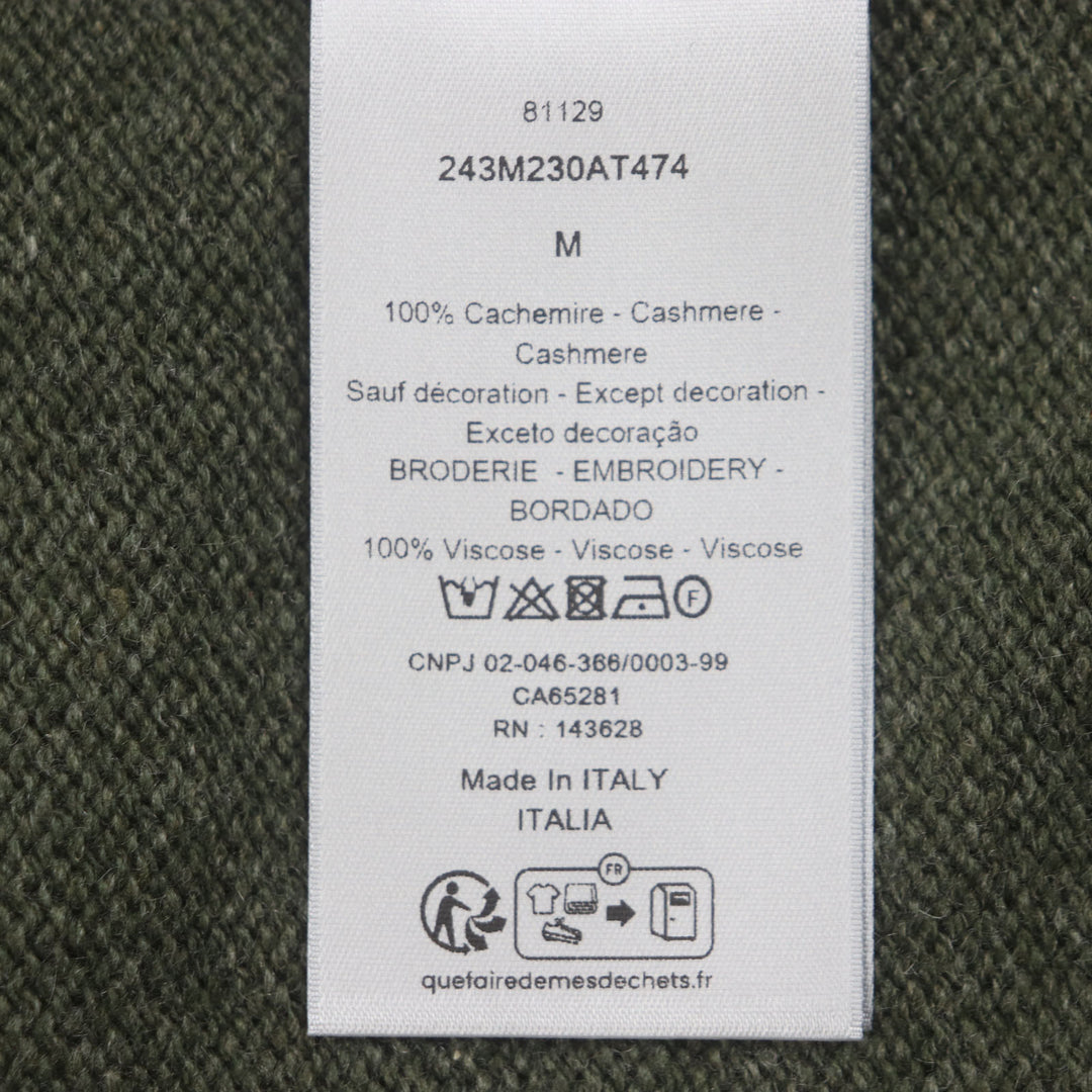 新品同様 DIOR カーディガン カーキ カシミア メンズ M 243M230AT474