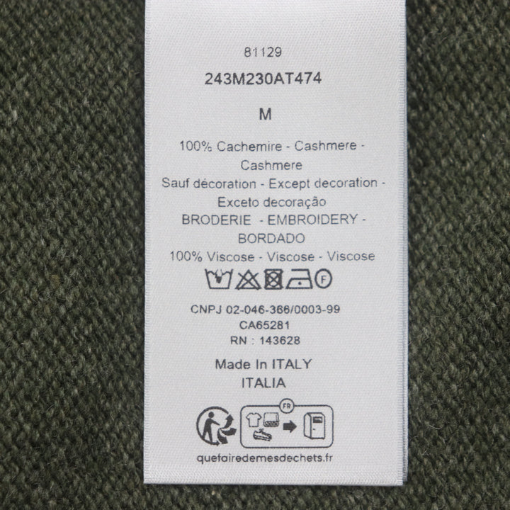 新品同様 DIOR カーディガン カーキ カシミア メンズ M 243M230AT474