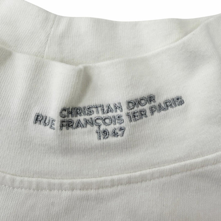 Discounted Great DIOR Long-sleeved T-shirt Logo embroidered mock neck long sleeve white