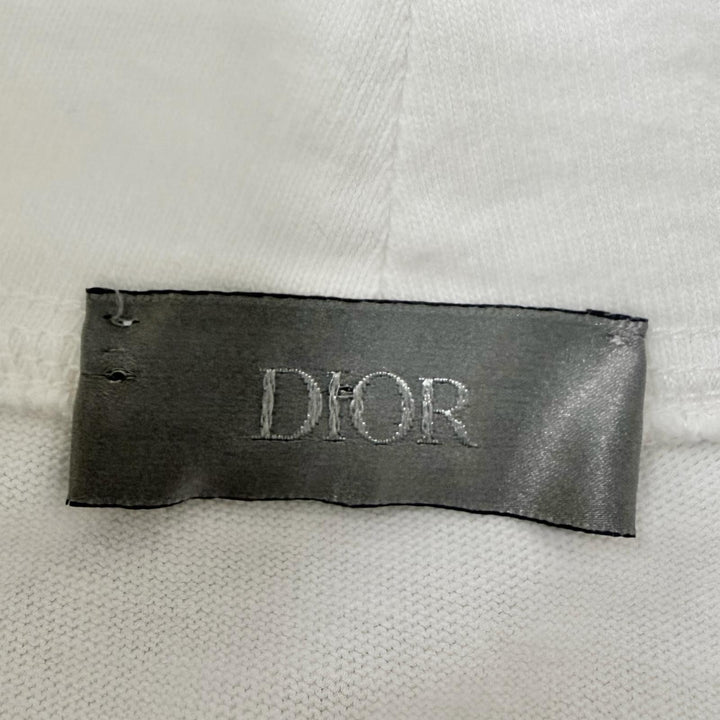Discounted Great DIOR Long-sleeved T-shirt Logo embroidered mock neck long sleeve white
