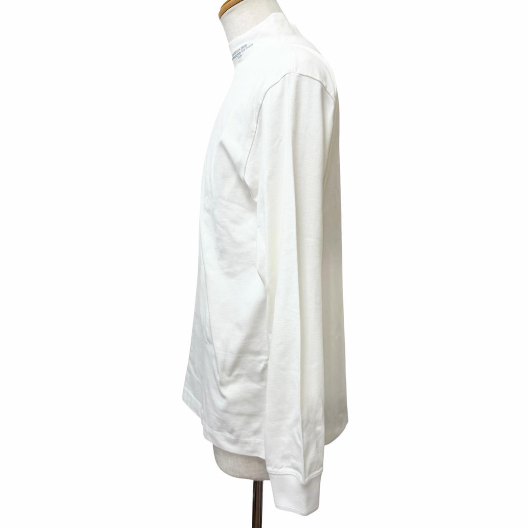 Discounted Great DIOR Long-sleeved T-shirt Logo embroidered mock neck long sleeve white