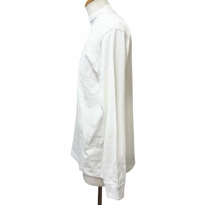 Discounted Great DIOR Long-sleeved T-shirt Logo embroidered mock neck long sleeve white