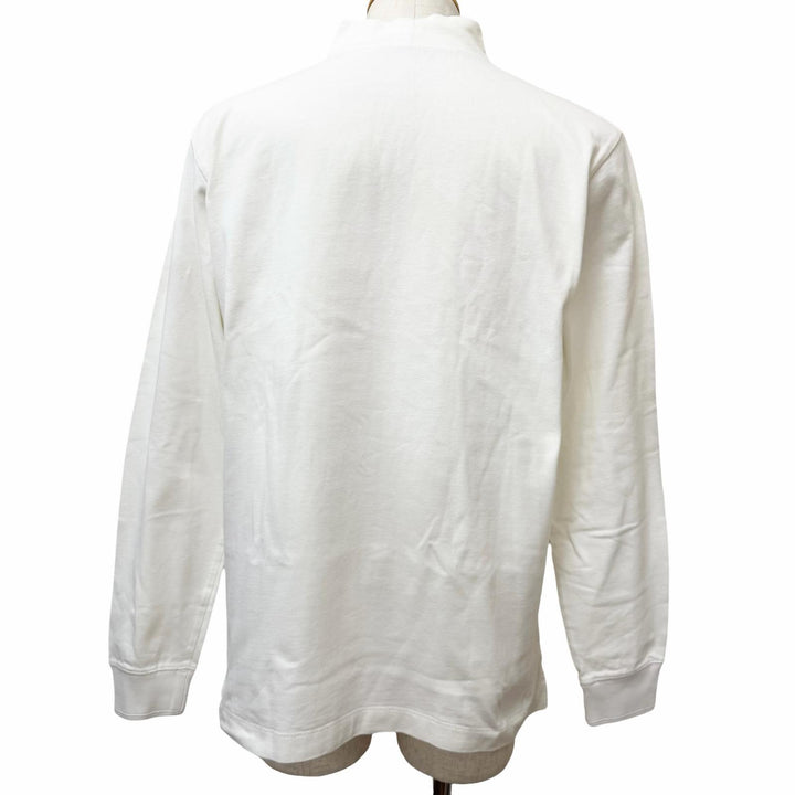 Discounted Great DIOR Long-sleeved T-shirt Logo embroidered mock neck long sleeve white
