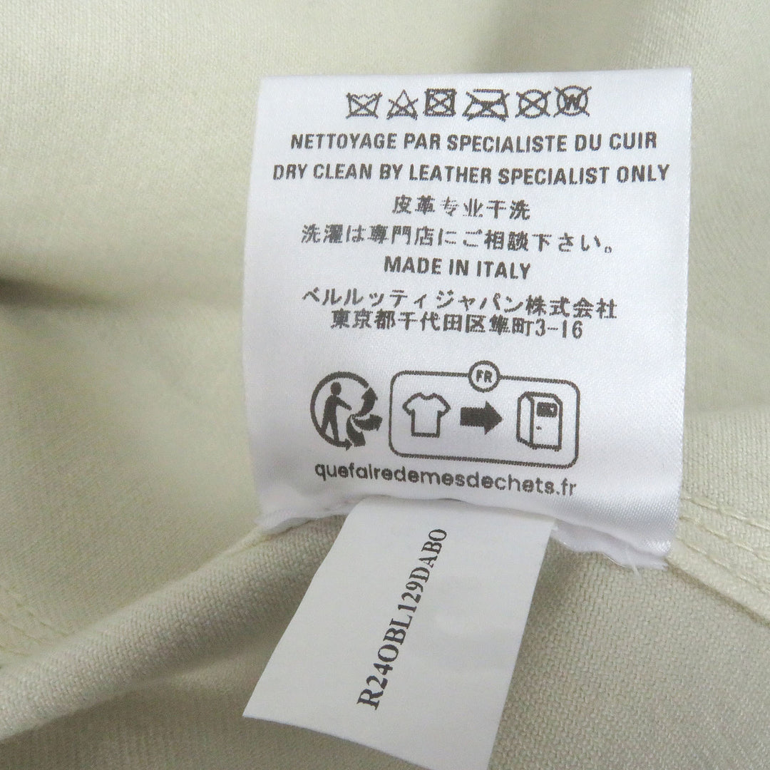 素晴らしいベルルッティデニムジャケットコットンガーネット染めジャケットレザーカリグラフィー48