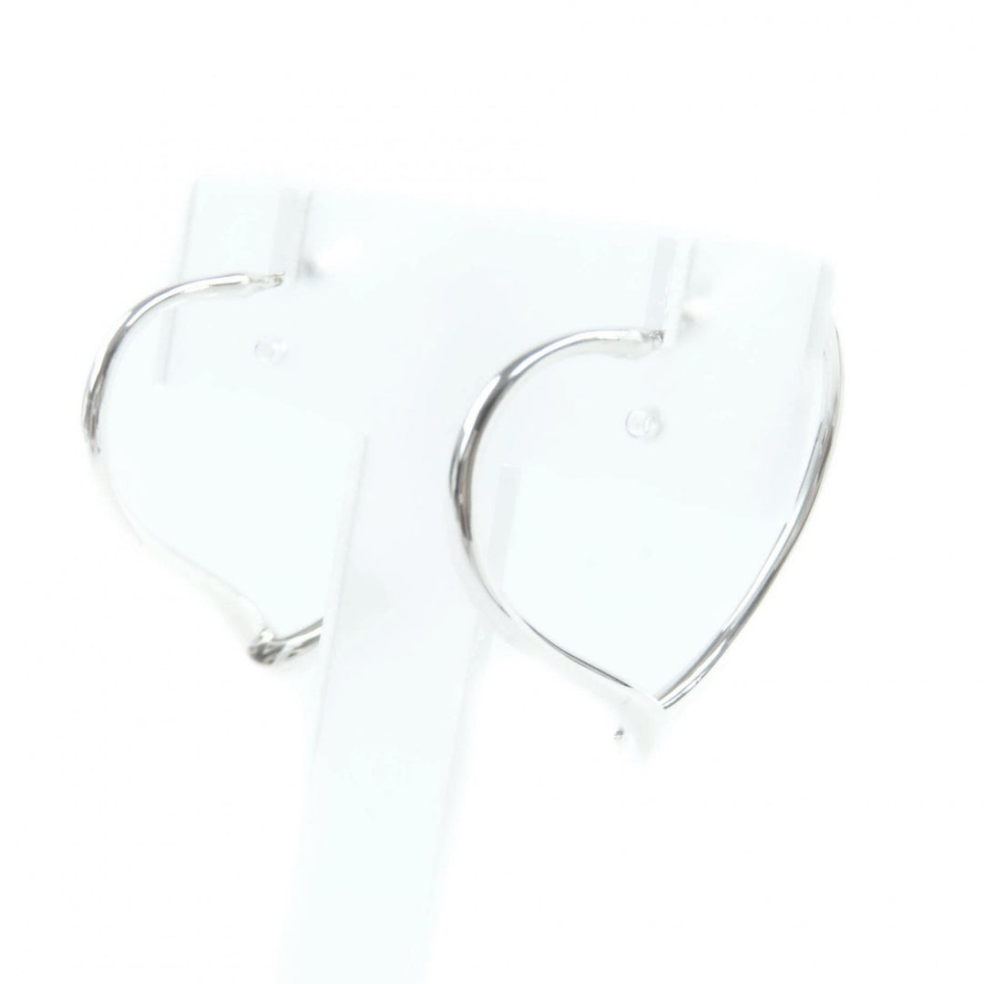 Excellent TIFFANY&Co. Pierce Open Heart Hoop Earrings Silver 925 Women