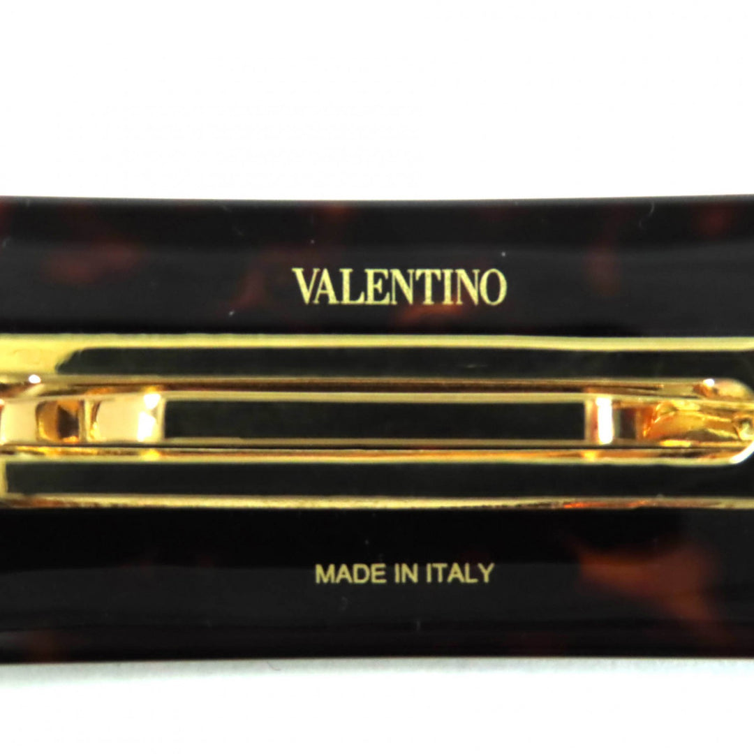 Excellent Valentino Garavani hair VLogo Signature Resin Metal Crystal Hair Clip