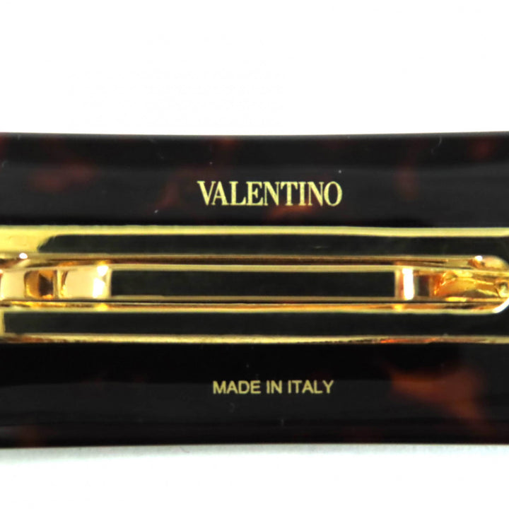 Excellent Valentino Garavani hair VLogo Signature Resin Metal Crystal Hair Clip