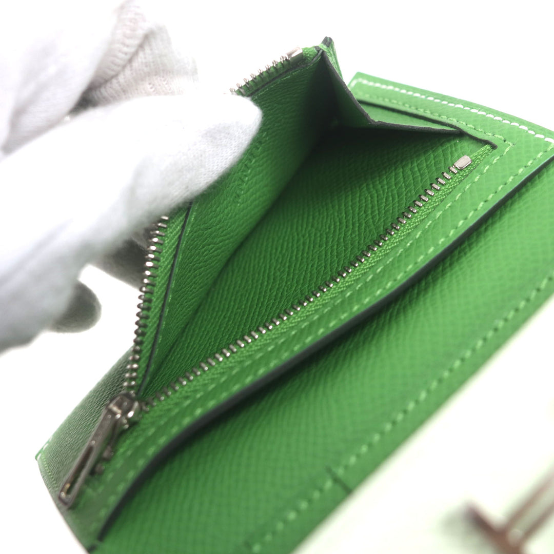 エルメス 三つ折り財布 ベアンコンビ ヴェルソ ヴェール フィズヴェール ユッカ エプソン メンズ