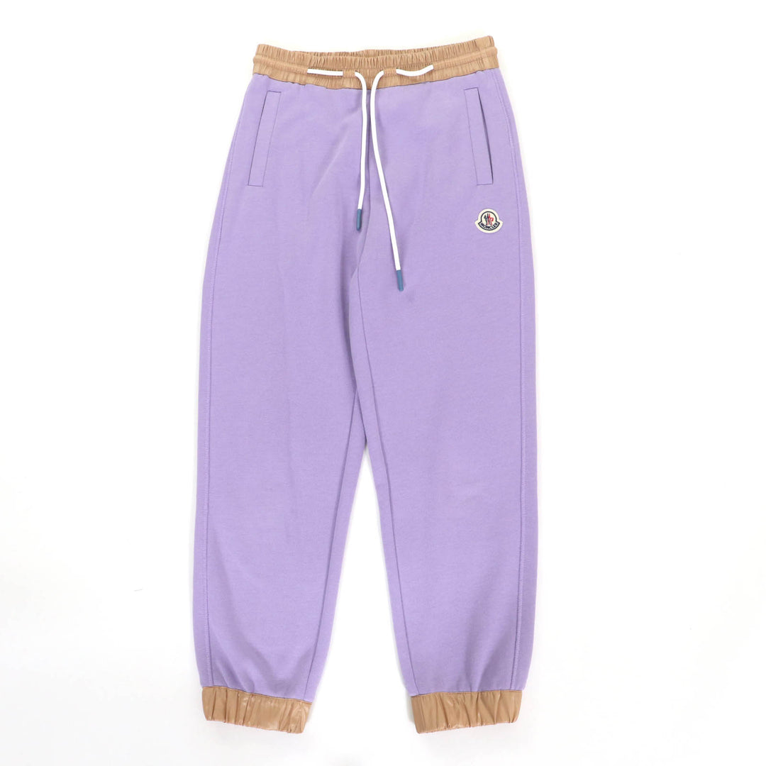 素晴らしい MONCLER パンツ スウェットボトム パープル コットン レディース XS