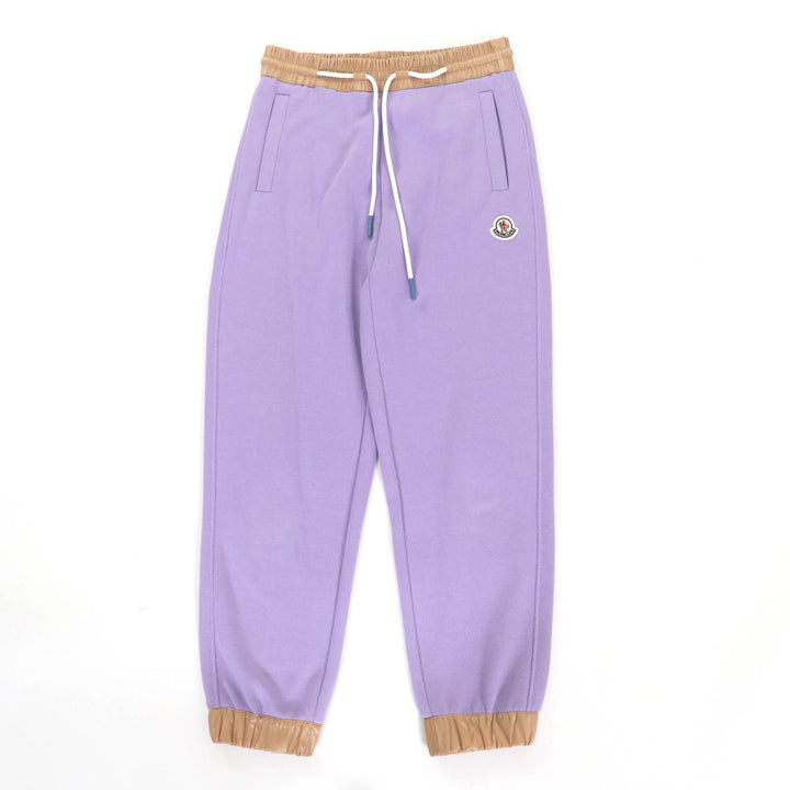 素晴らしい MONCLER パンツ スウェットボトム パープル コットン レディース XS