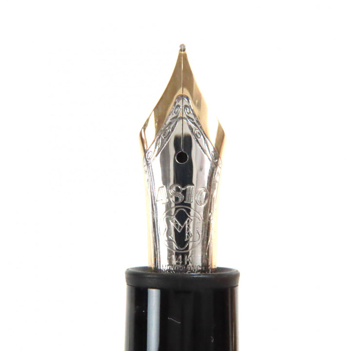 Very Good MONTBLANC fountainpen Meisterstckle Grand whitestar Blackgold 14K mens