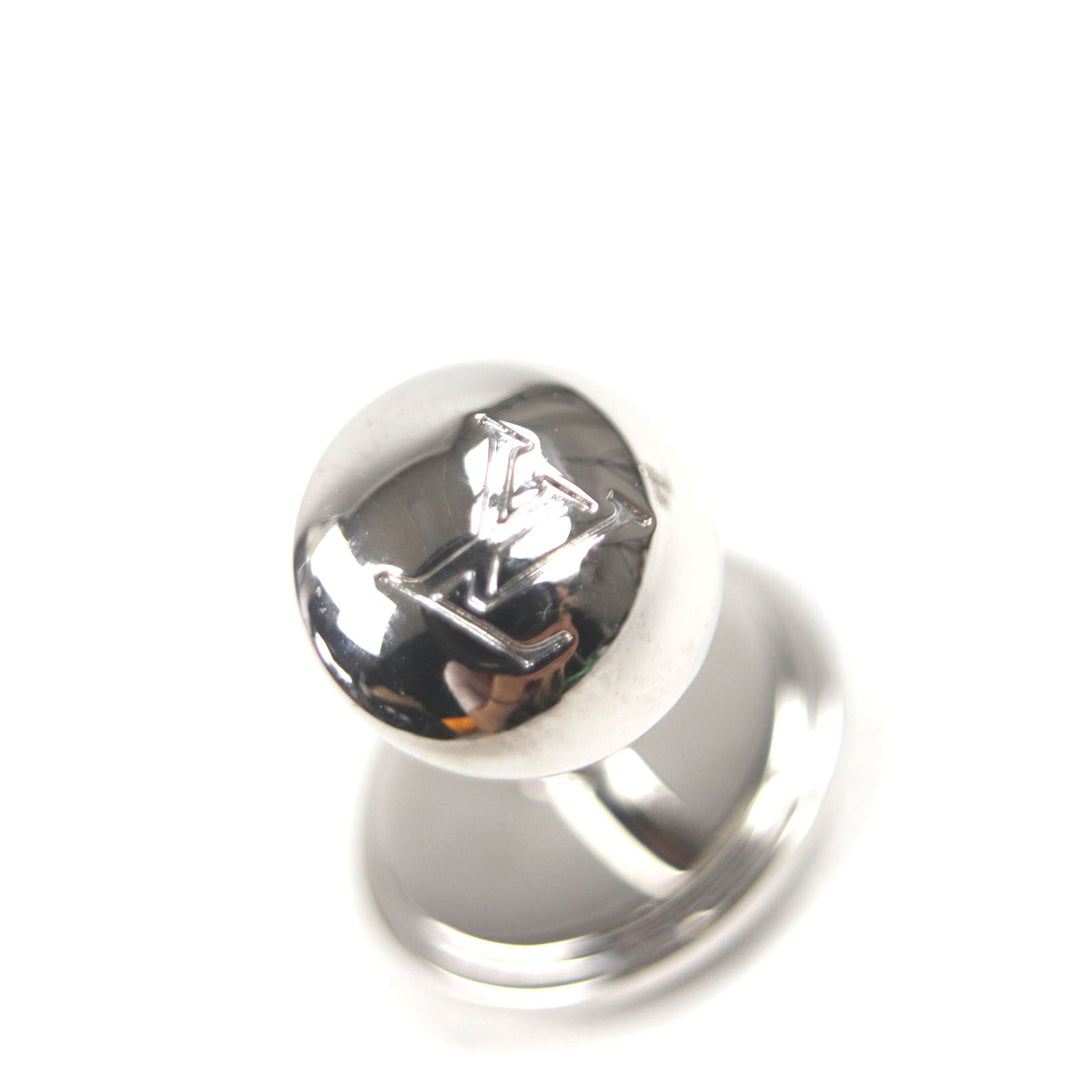 Excellent LOUIS VUITTON Cufflinks cufflinks LV circle Silver mens M68100