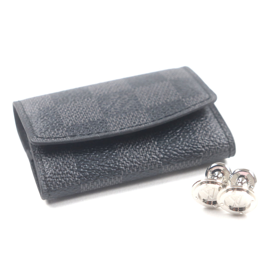 Excellent LOUIS VUITTON Cufflinks cufflinks LV circle Silver mens M68100