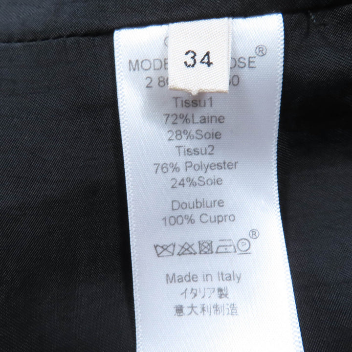 Great CELINE coat Phoebe Crombie Chesterfield Coat black wool Women 34