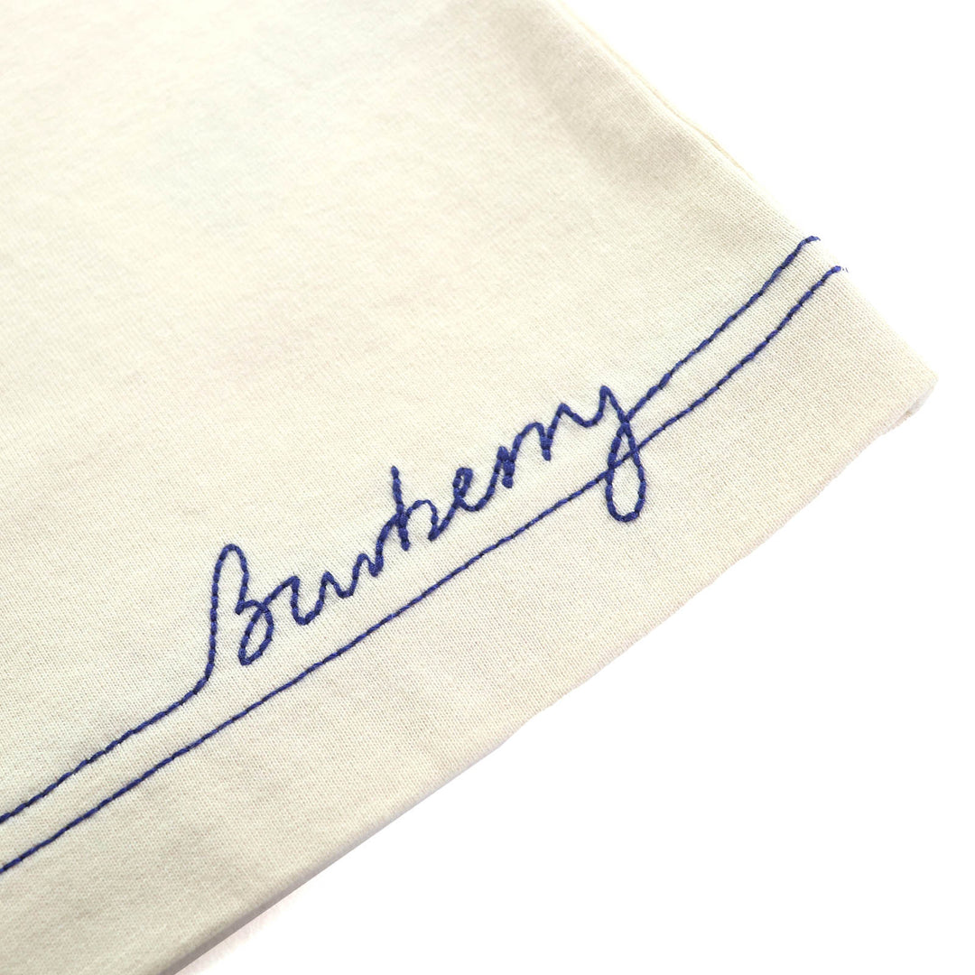 Pristine BURBERRY Short sleeve T-shirt Logo embroidery, stitch design XS 8090641