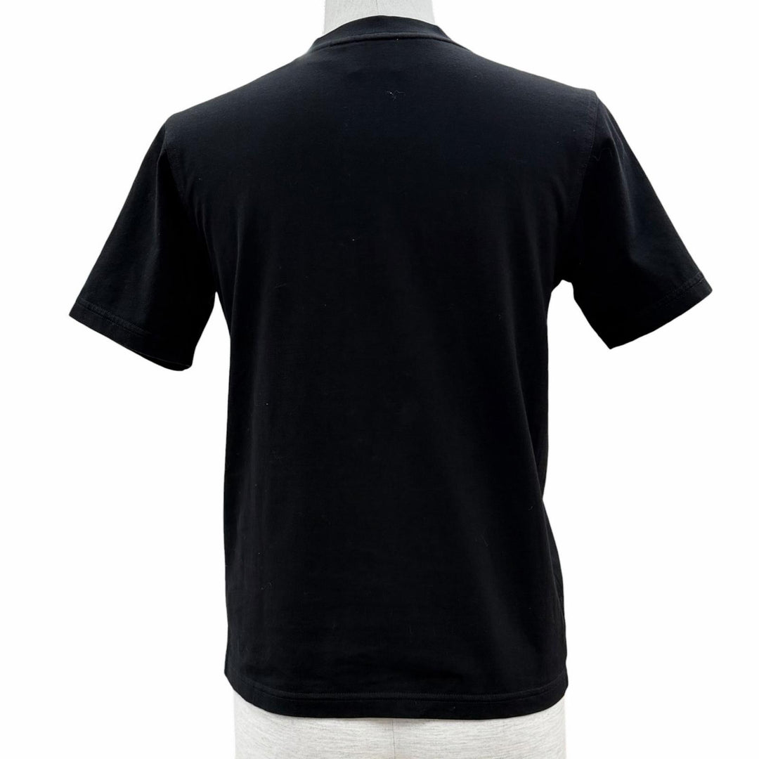Great BURBERRY Short sleeve T-shirt Logo print black cotton Women XS 8011651