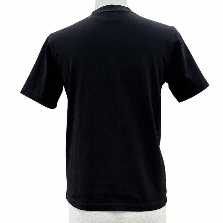 Great BURBERRY Short sleeve T-shirt Logo print black cotton Women XS 8011651