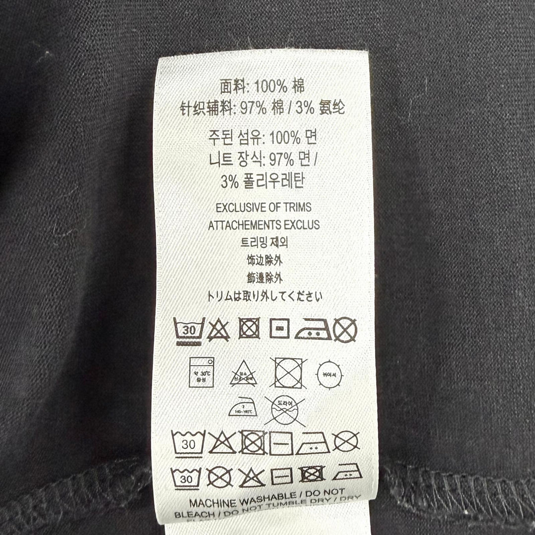 Great BURBERRY Short sleeve T-shirt Logo print black cotton Women XS 8011651