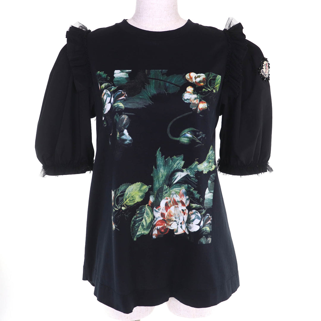 Great MONCLER GENIUS 4 Short sleeve T-shirt Simone Rocha Jeweled Logo Patch S