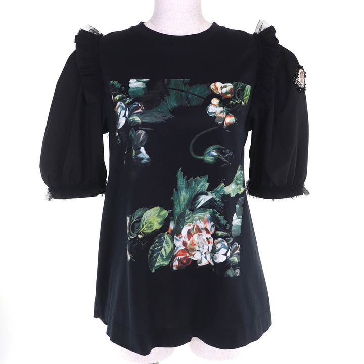 Great MONCLER GENIUS 4 Short sleeve T-shirt Simone Rocha Jeweled Logo Patch S