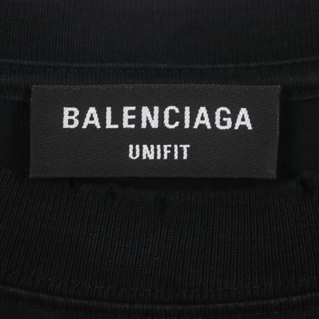 Great BALENCIAGA Short sleeve T-shirt black cotton mens S 661715