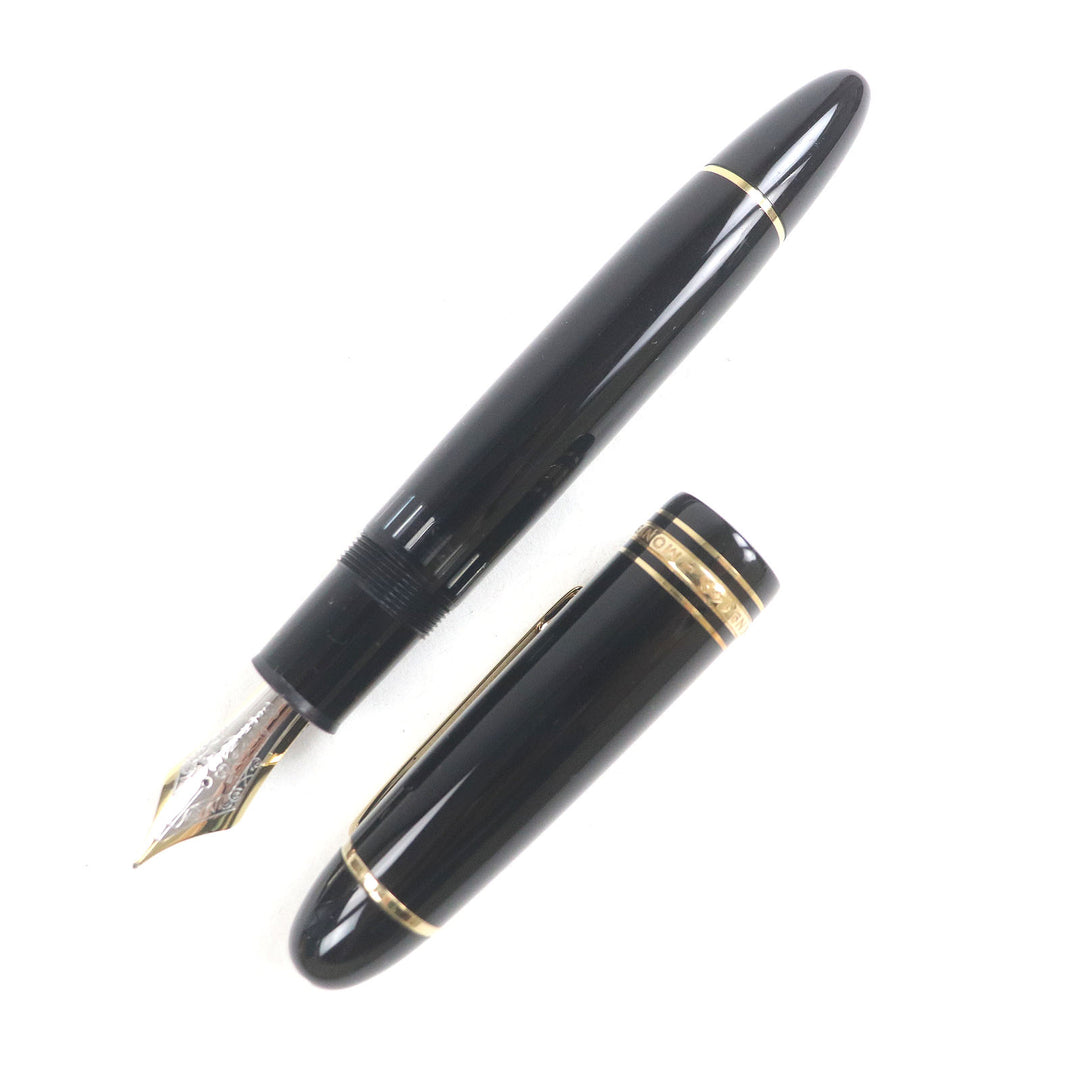 Great MONTBLANC fountain pen Meisterstck 149 Cap type Black gold 18K mens