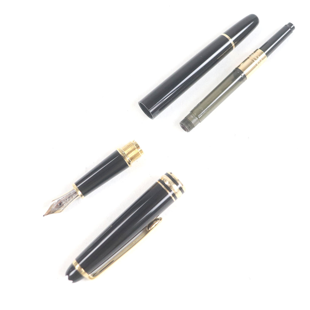 モンブラン 万年筆 マイスターシュテュック クラシック キャップタイプ ブラックゴールド 14K メンズ