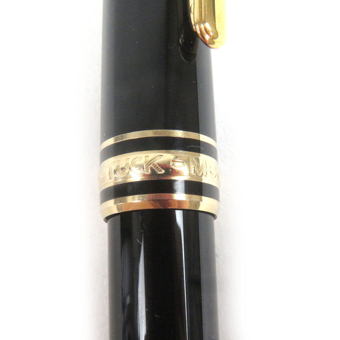 モンブラン 万年筆 マイスターシュテュック クラシック キャップタイプ ブラックゴールド 14K メンズ