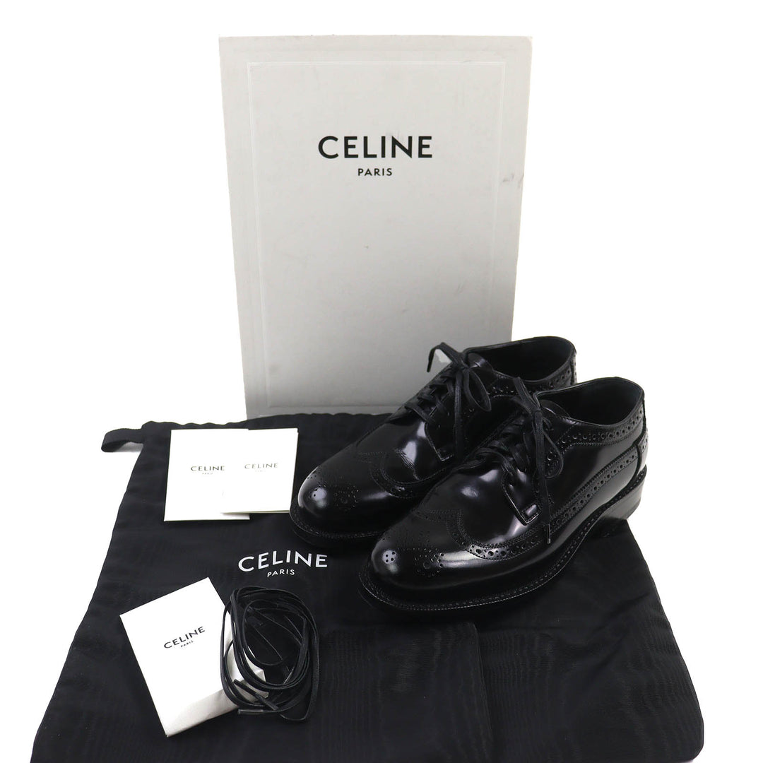 Great CELINE Leather shoes black leather Women 35.5
