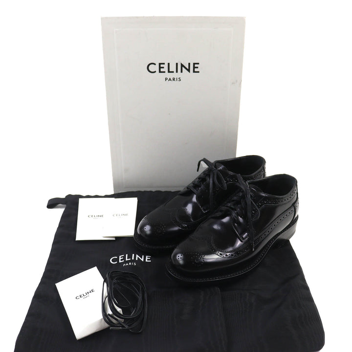 Great CELINE Leather shoes black leather Women 35.5