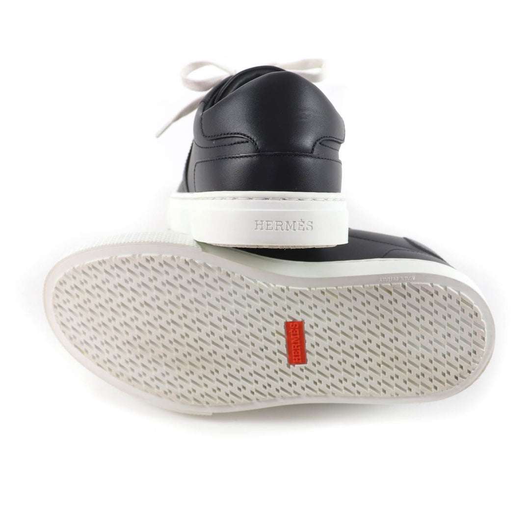 HERMES スニーカー デイケリー バックル レースアップ ブラックレザー レディース 35 美品