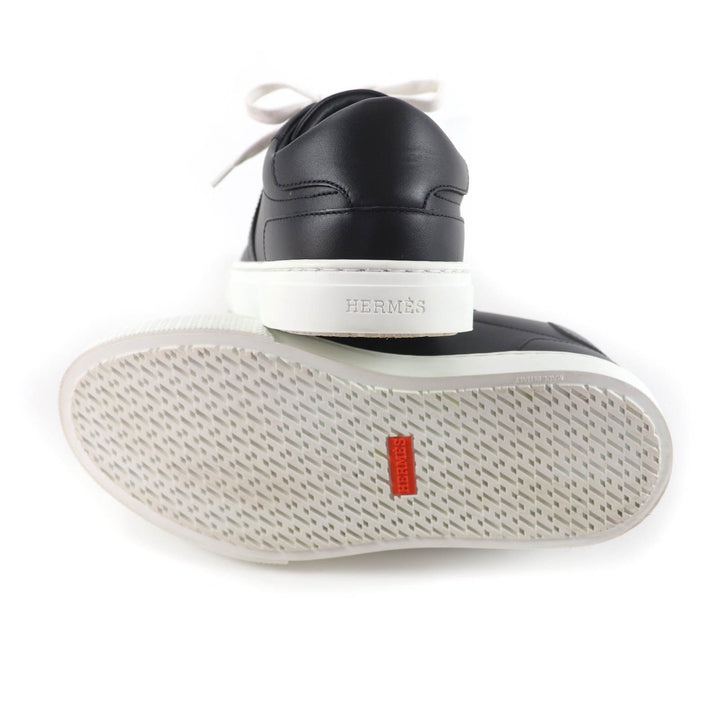 HERMES スニーカー デイケリー バックル レースアップ ブラックレザー レディース 35 美品