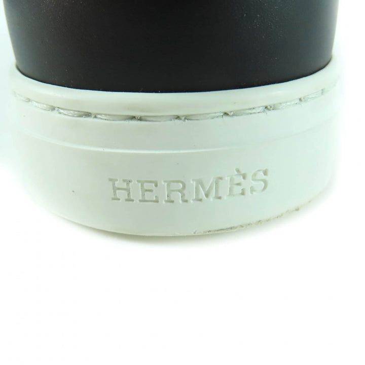 HERMES スニーカー デイケリー バックル レースアップ ブラックレザー レディース 35 美品