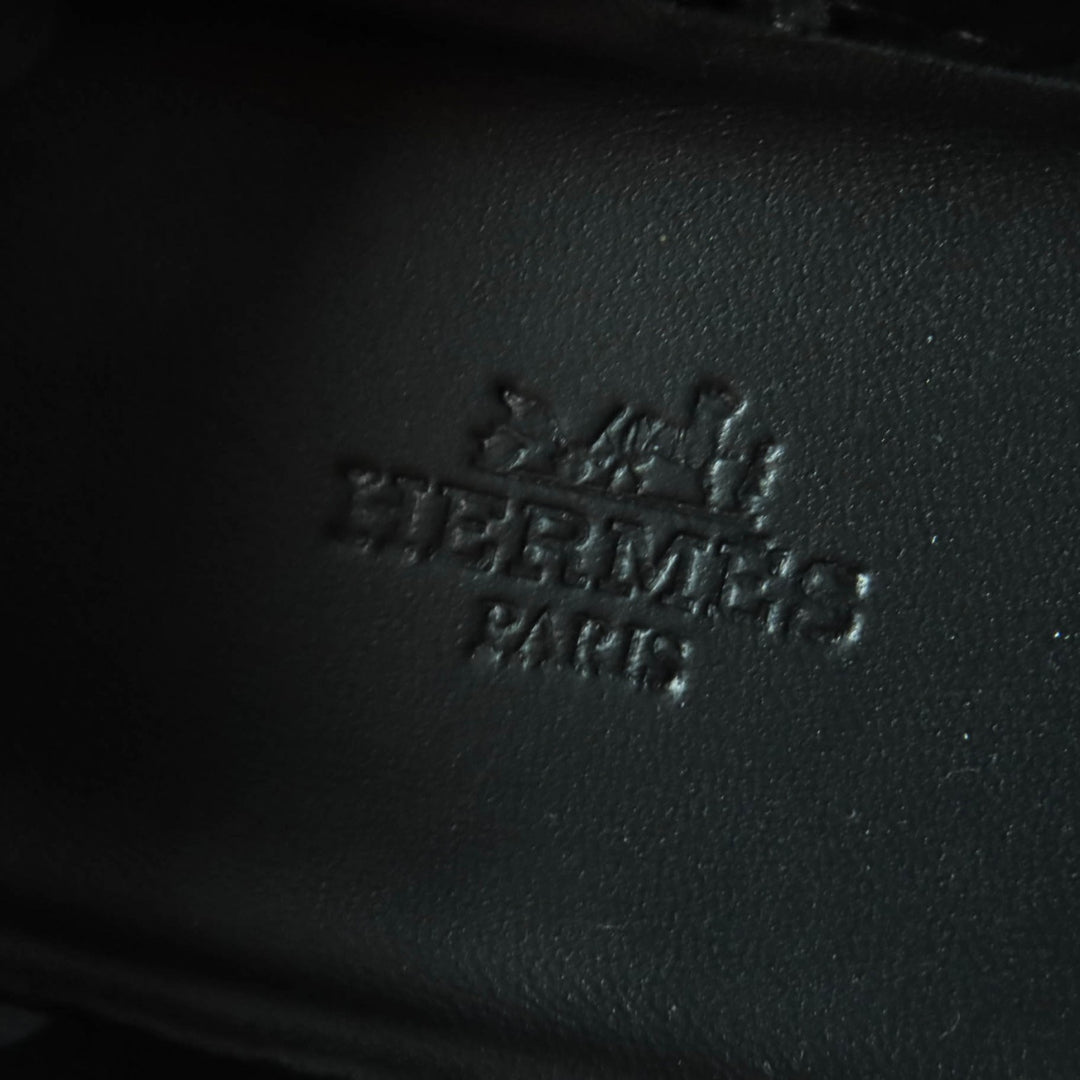 HERMES スニーカー デイケリー バックル レースアップ ブラックレザー レディース 35 美品