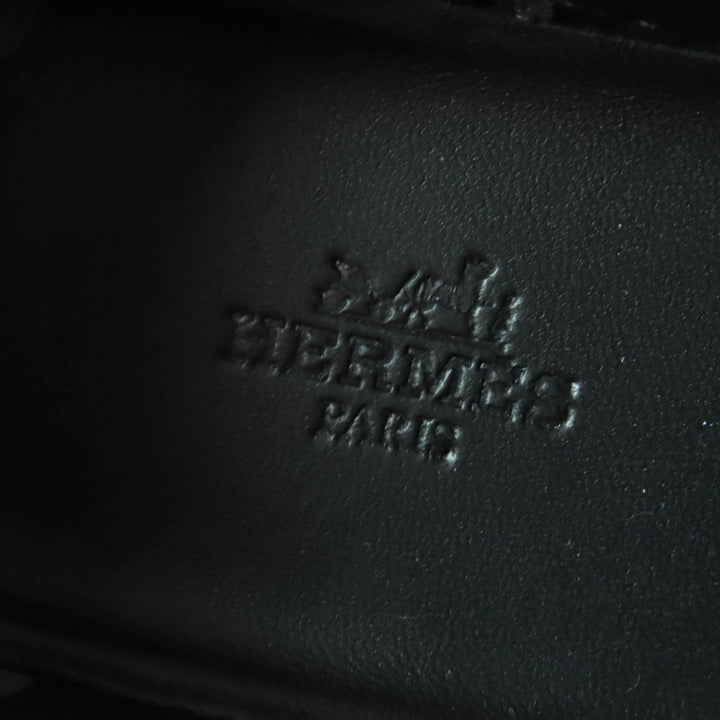 HERMES スニーカー デイケリー バックル レースアップ ブラックレザー レディース 35 美品