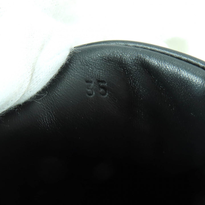 HERMES スニーカー デイケリー バックル レースアップ ブラックレザー レディース 35 美品