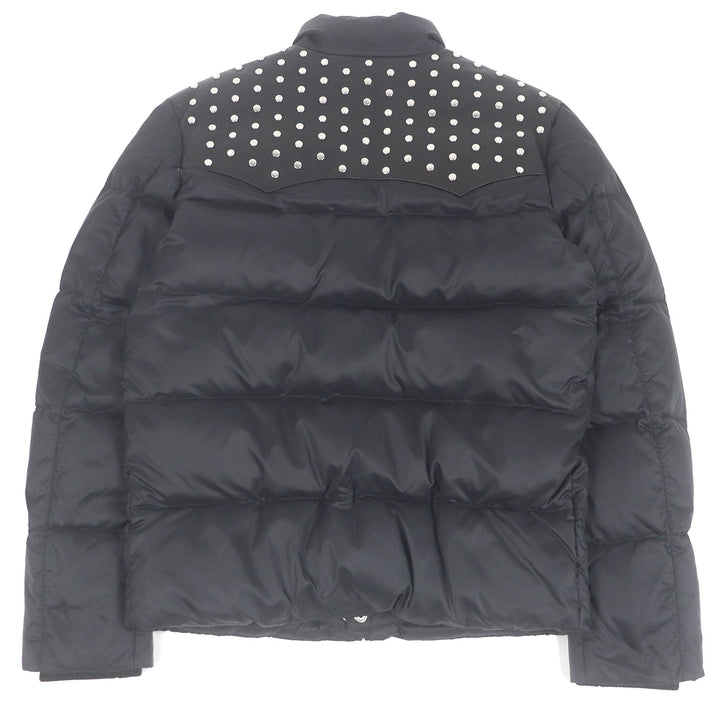 素晴らしい SAINT LAURENT PARIS ダウンジャケット エディーズレザーヨーク スタッズ付き ブラック 48 361791