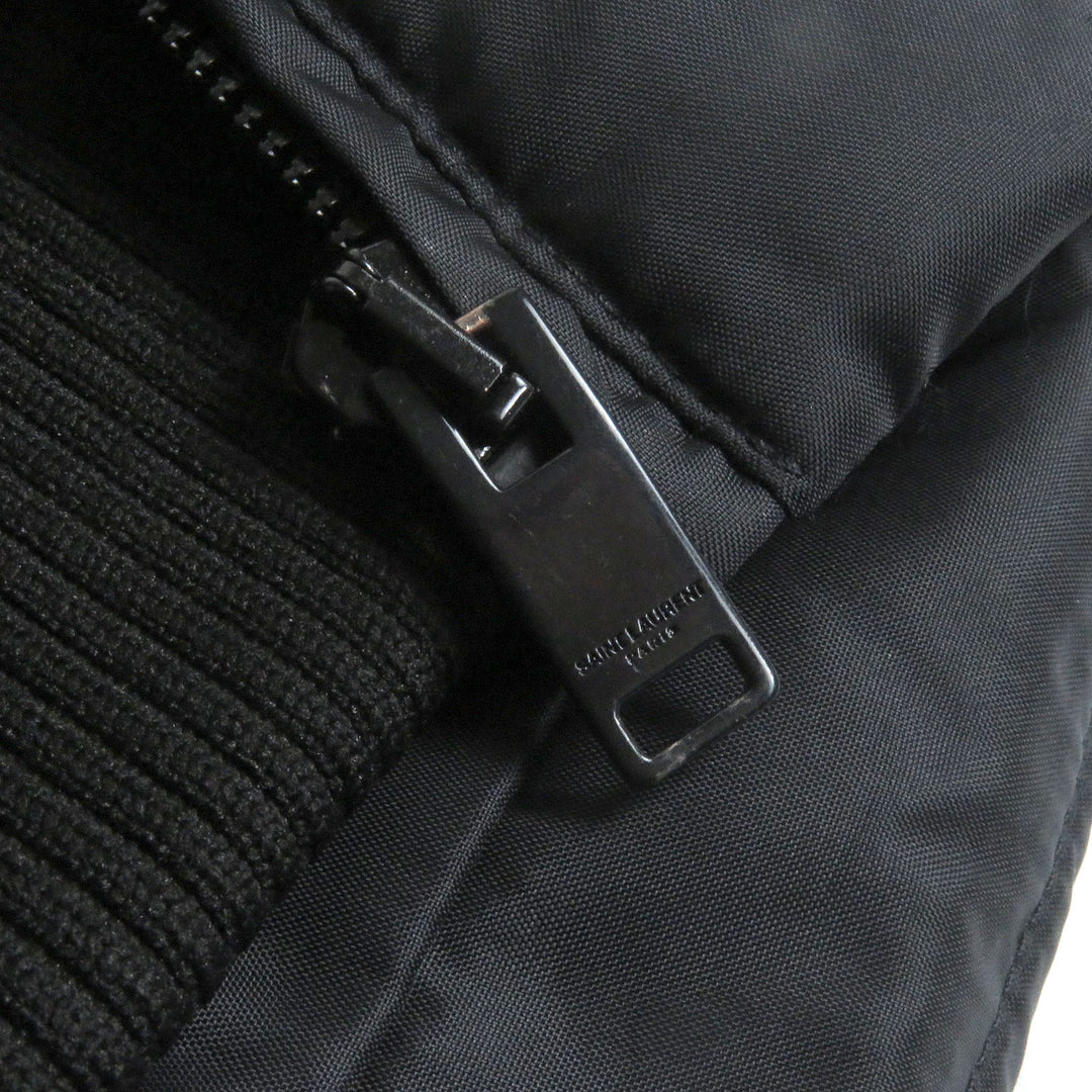 素晴らしい SAINT LAURENT PARIS ダウンジャケット エディーズレザーヨーク スタッズ付き ブラック 48 361791