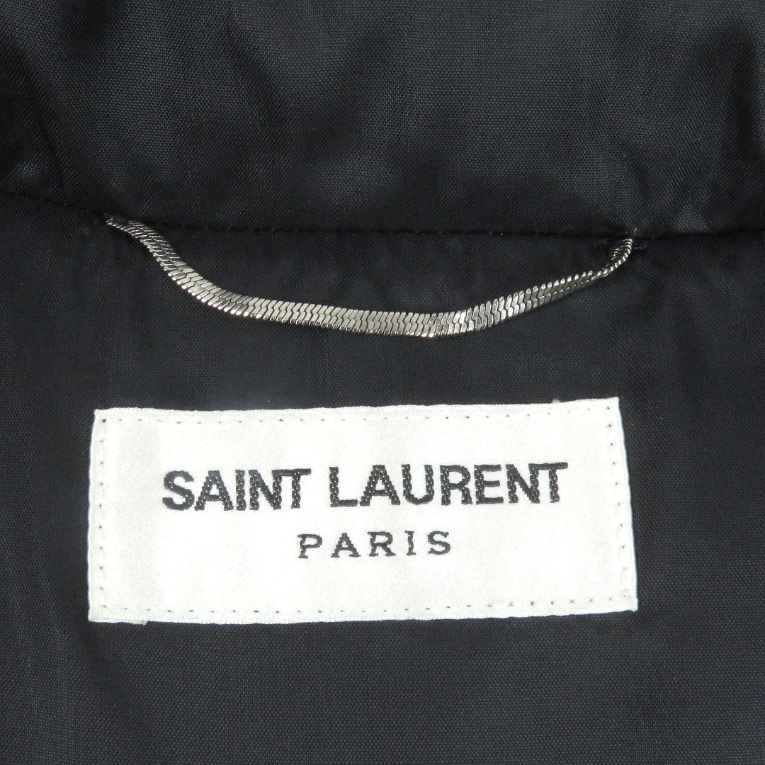 素晴らしい SAINT LAURENT PARIS ダウンジャケット エディーズレザーヨーク スタッズ付き ブラック 48 361791
