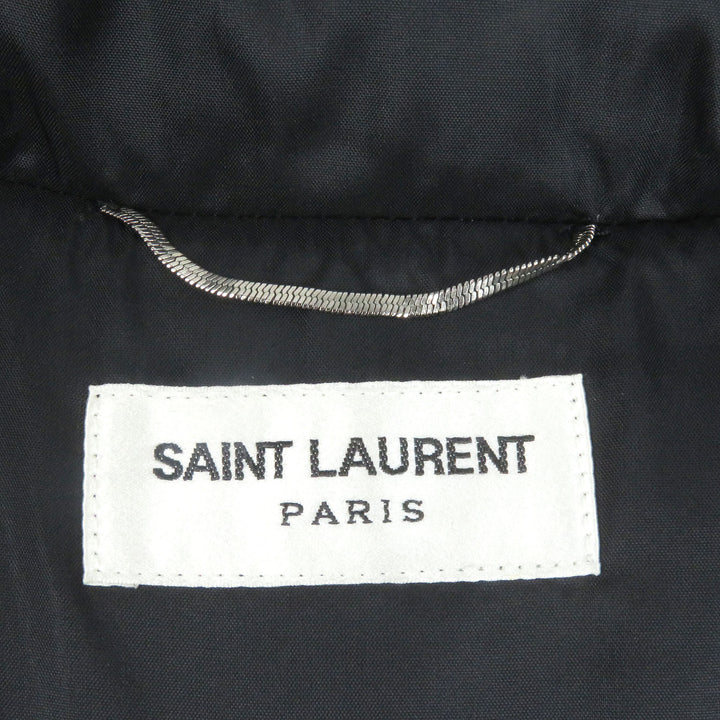 素晴らしい SAINT LAURENT PARIS ダウンジャケット エディーズレザーヨーク スタッズ付き ブラック 48 361791