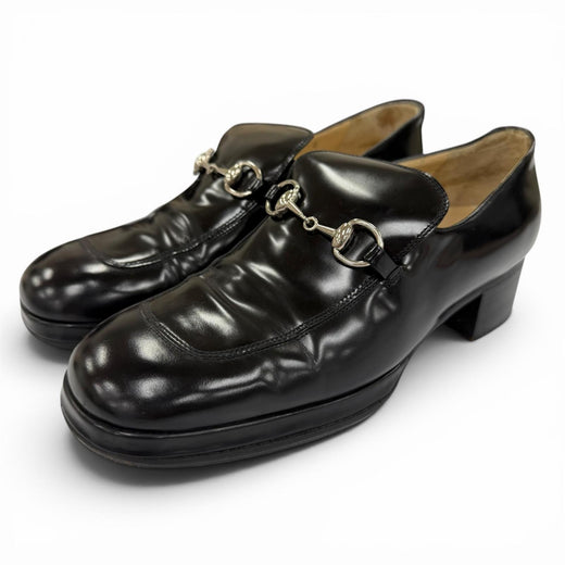Discounted Great GUCCI Leather shoes horsebit pumps black leather Women 36 100 0413