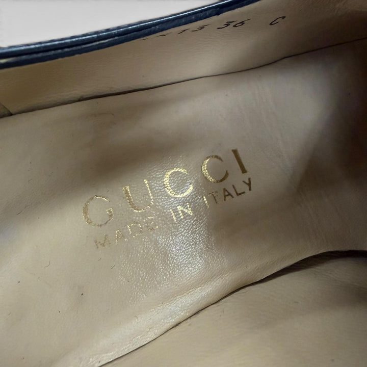 Discounted Great GUCCI Leather shoes horsebit pumps black leather Women 36 100 0413