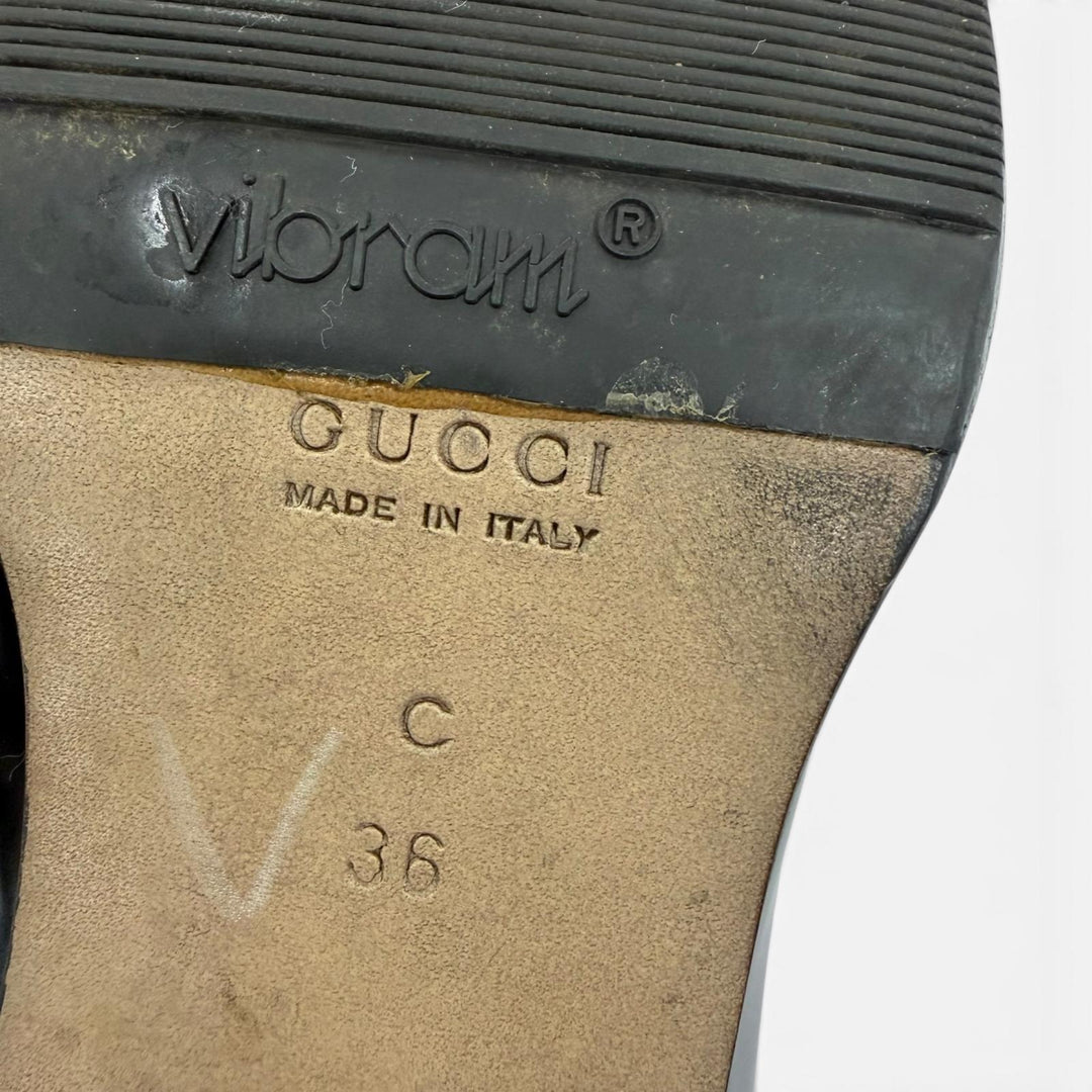 Discounted Great GUCCI Leather shoes horsebit pumps black leather Women 36 100 0413