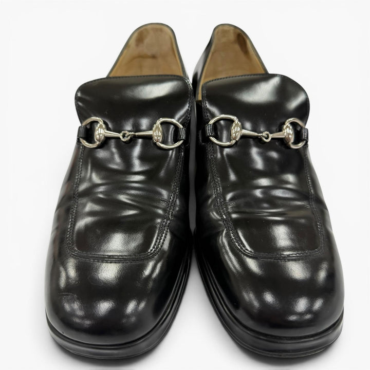 Discounted Great GUCCI Leather shoes horsebit pumps black leather Women 36 100 0413