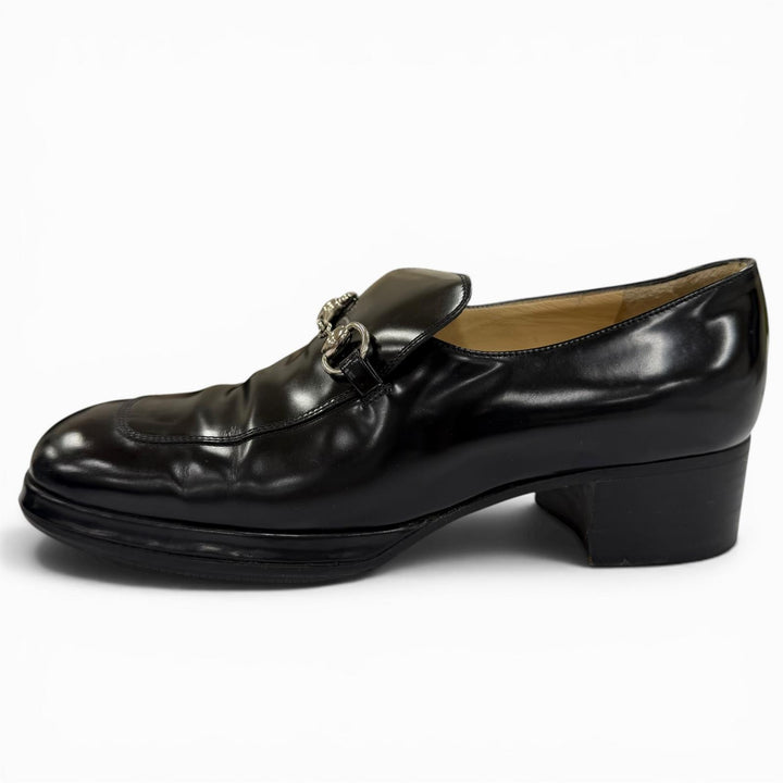 Discounted Great GUCCI Leather shoes horsebit pumps black leather Women 36 100 0413