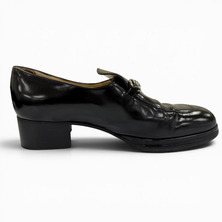 Discounted Great GUCCI Leather shoes horsebit pumps black leather Women 36 100 0413