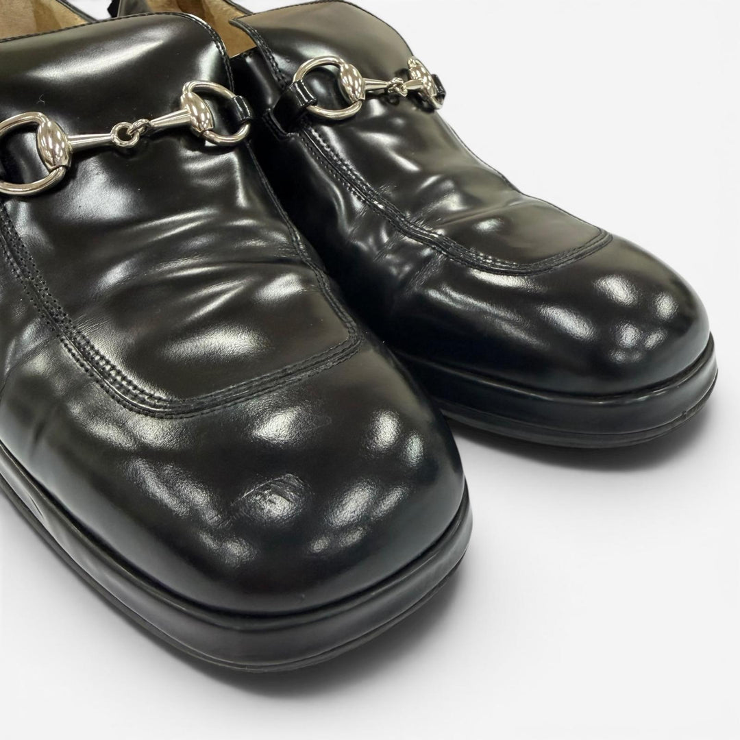 Discounted Great GUCCI Leather shoes horsebit pumps black leather Women 36 100 0413