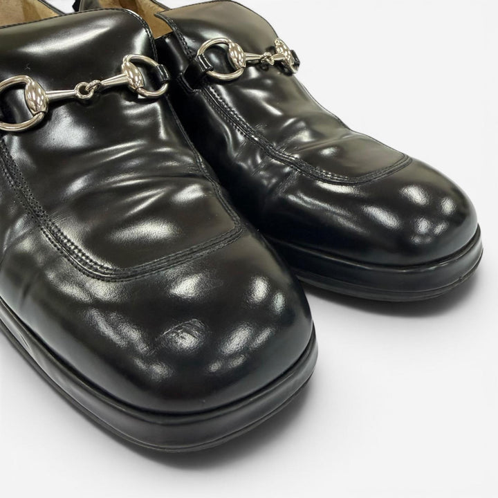Discounted Great GUCCI Leather shoes horsebit pumps black leather Women 36 100 0413