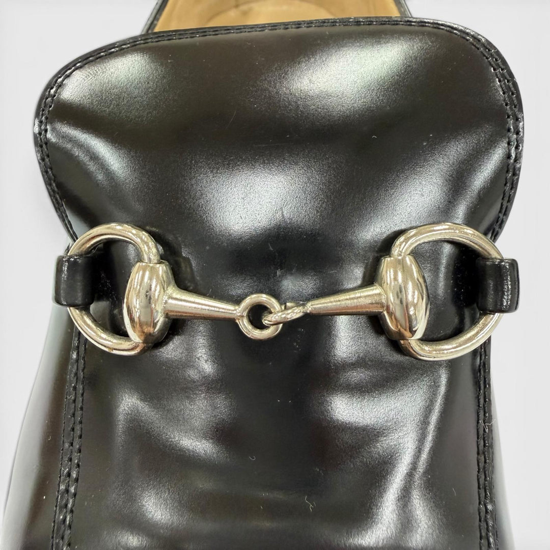 Discounted Great GUCCI Leather shoes horsebit pumps black leather Women 36 100 0413