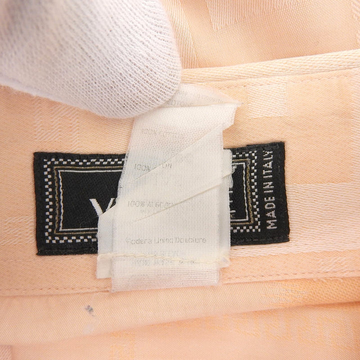 Great Gianni Versace Long sleeve shirt Vintage All-over Pattern salmon pink 48